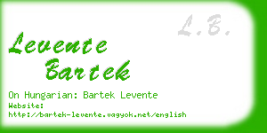 levente bartek business card